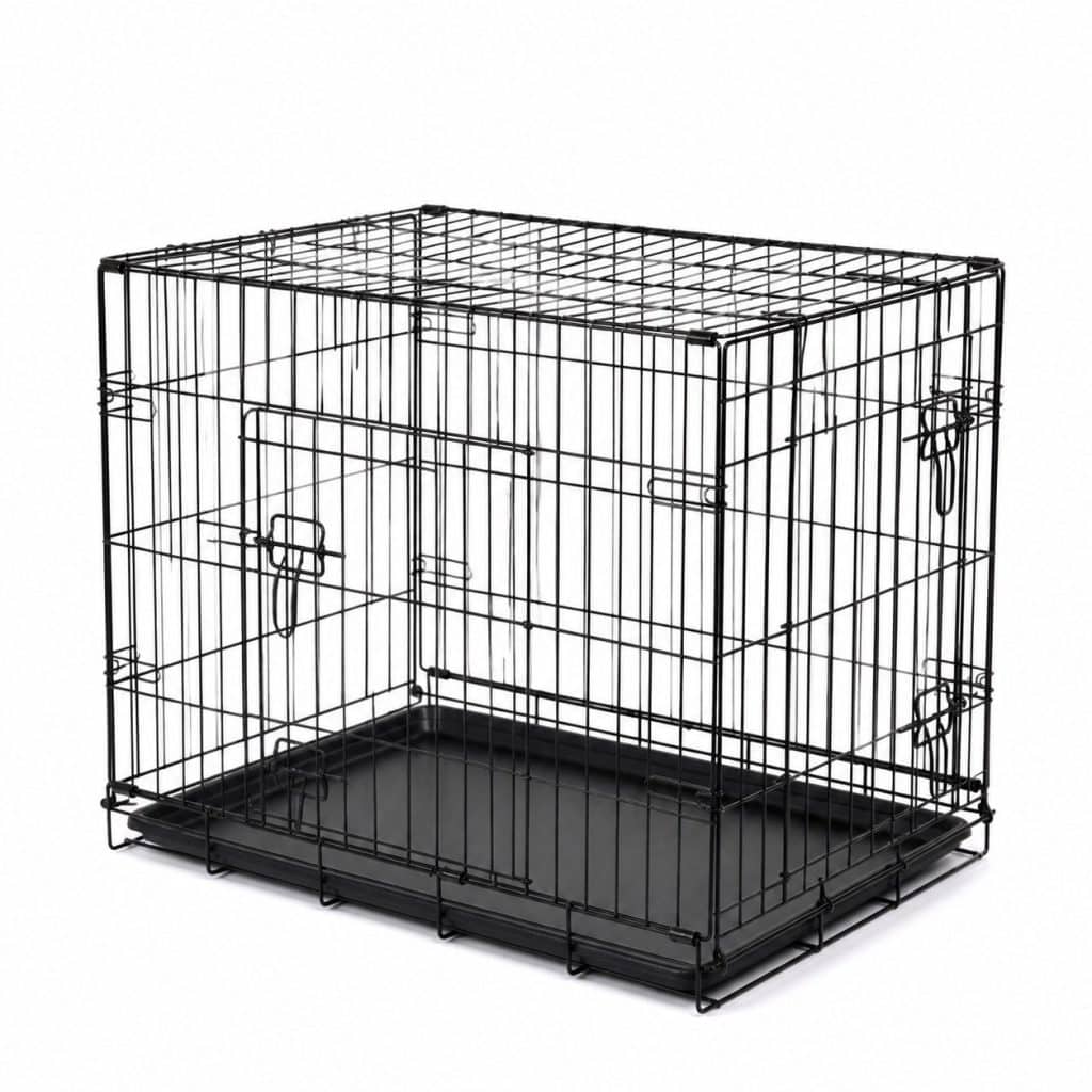 Cage d'intérieur pliable avec plateau présenté seul