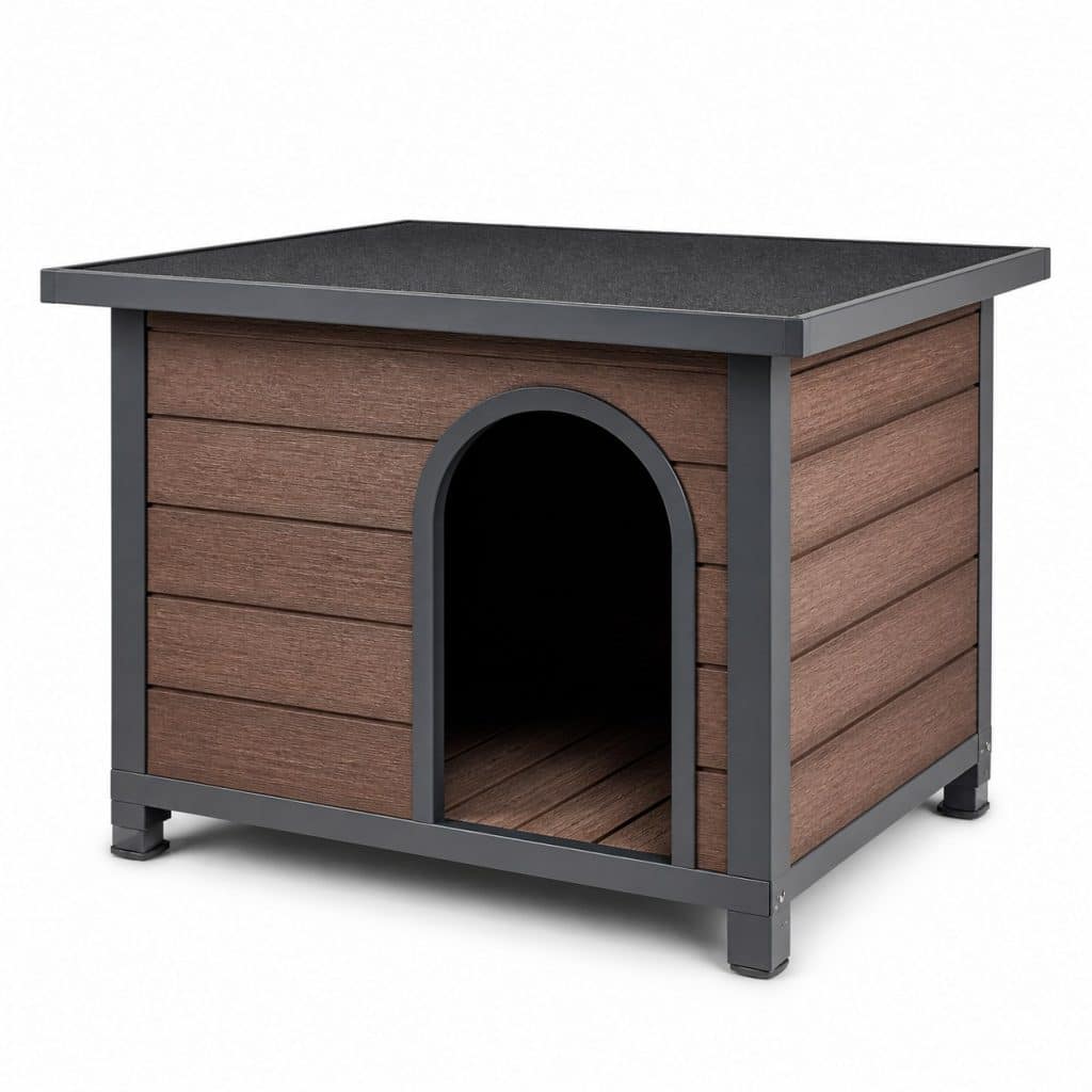 Niche à toit plat pour chien présenté seul